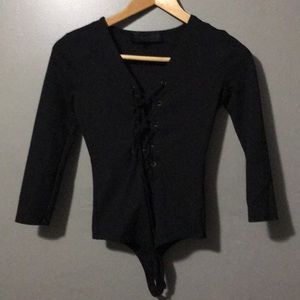 Kendall & Kylie black Lace up body suit
